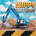 Creative Converting Big Dig Construction Happy Birthday Lunch Napkins