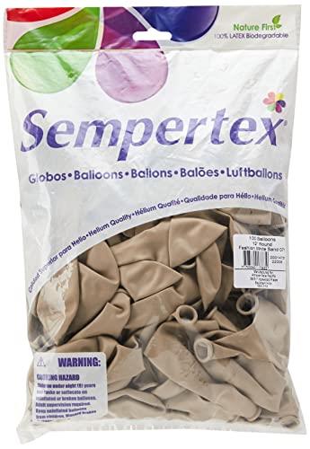 Sempertex 071 Fashion Latex Balloons, 30 cm, White Sand (Pack of 100)