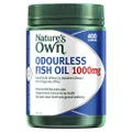 Nature's Own Odourless Fish Oil 1000mg Capsules 400 - Naturally Derived Omega-3 - Supports Brain Function & Eye Health - Maintains Heart Health, General Health & Wellbeing