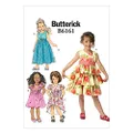 Butterick B6161 Children's/Girl's Gathered-Waist Dresses, Size 6-7-8