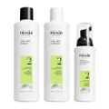 Nioxin System 2 Natural Hair Progressed Thinning Kit for Unisex, 3 Piece 10.1oz Cleanser Shampoo, 10.1 oz Scalp Therapy Conditioner, 3.38oz Scalp and Hair Treatment, 3 count