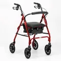 Days 105 Wheeled Rollator, Mobility Aid for Disabled or Elderly, Lightweight, 8" Wheels, Red