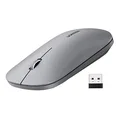 UGREEN Wireless Mouse, 2.4G Slim Silent Computer Mouse with 4000 DPI, USB Cordless Mouse with 18-Month Battery Life, Small Flat Portable Optical Mice for Laptop, Computer, Chromebook, MacBook - Grey