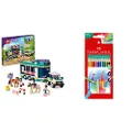 LEGO Friends Horse Show Trailer 41722 Toy Set and Faber-Castell Tri Colour Pencils