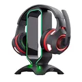 Trust Gaming GXT 265 Cintar RGB Headset Stand (2 Extra USB-A Ports, Universal Fit, 1,5m Cable, Non-Slip Base) - Black