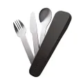 Smash Stainless Steel Cutlery Set with Silicone Case, Black/Silver