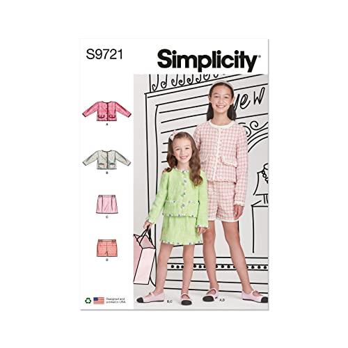 Simplicity SS9721K5 Children's and Girls' Jackets, Skirt and Shorts K5 (7-8-10-12-14)