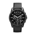 Armani Exchange Black Stainless Steel & Leather Watch AX2098