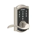 Schlage FE695CAM619ACC (Satin Nickel) Touch Camelot Lock with Accent Lever FE695 CAM 619 Acc, No Size