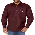 Wrangler Men's Authentic Cowboy Cut Work Western Long Sleeve Shirt, Red Oxide, X-Large/Tall