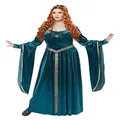 Women's Plus Lady Guinevere Teal Costume 1X