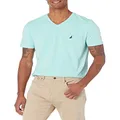 Nautica Men's Short Sleeve Solid Slim Fit V-Neck T-Shirt, Harbor Mist, Small