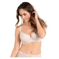 Naturana Lightly Padded Everyday Wired Lace Bra, Size 38A, Light Beige