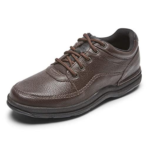 Rockport Men's World Tour Classic Walking Shoe, Brown Tumbled Leather, 17