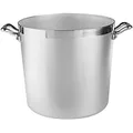 Pentole Agnelli Family Cooking Aluminium Cylindrical Stockpot with 2 Handles, Diameter-18 cm, 18cm, Silver