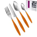 H&H Stainless Steel and Plastic Lady Cutlery 24-Piece Set, Orange