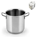 H&H 2962024 INOX Stainless Steel Elodie Pot 8 Liter Capacity, 24 cm Size, Silver