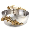 Elegance 70060 Butterfly Centerpiece Serving Bowl, 11.5"x5.25", Silver/Gold