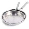 Merten & Storck Tri-Ply Stainless Steel Induction 26cm and 30cm Frying Pan Skillet Set, Multi Clad, Oven Safe, Silver