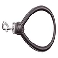 Dingo Soft Leather Handle, Short Dog Leash 33 cm, Black Round Lead 10602