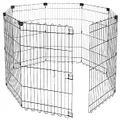 Amazon Basics Foldable Metal Pet Dog Exercise Fence Pen - 152 x 152 x 61 centimeters, Black