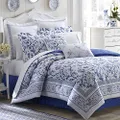 Laura Ashley - Twin Duvet Cover Set, Reversible Cotton Bedding with Matching Sham, Home Decor for All Seasons (Charlotte Blue, Twin)