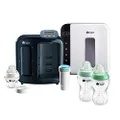 Tommee Tippee Baby Gift Deluxe Bundle includes Ultra UV Steriliser and Dryer + Perfect Prep Day and Night Machine Baby Bottle Maker Black with Filter + Closer to Nature Baby Bottles