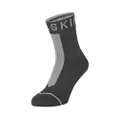 SEALSKINZ Unisex Waterproof All Weather Ankle Length Sock With Hydrostop, Black/Grey, Small