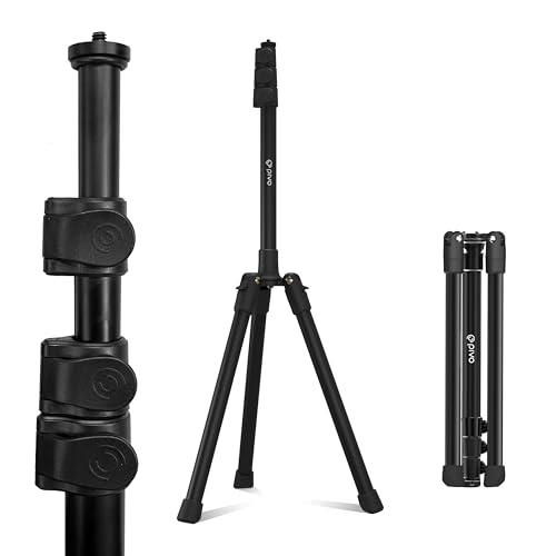 Pivo Tripod - Portable 160 cm Stand Aluminum Lightweight for Smartphone and Camera with Universal 1/4" Thread 3 Level Option for Action Camera, DSLR & Pivo Pods