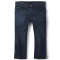 The Children's Place Boys' Basic Straight Leg Jeans, Deep Blue Wash Single, 4