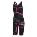 adidas Women's Adizero XVIII Freestyle Closed Back Swimsuit, Black/Shock Pink, 30 Size