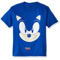 SEGA Boy's Sonic The Hedgehog Big Face Short Sleeve Tshirt T Shirt, Royal, Medium US