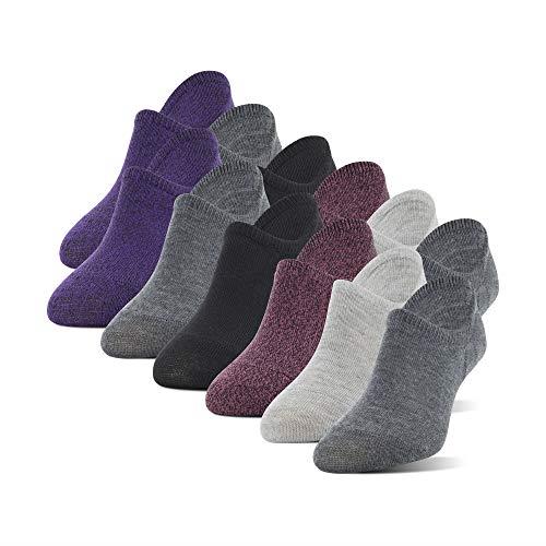 Peds Womens High Cut No Show Socks, 12-Pairs, Dark Grey/Light Grey/Pink/Black/Purple, Shoe Size: 5-10
