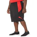 PUMA Men's Big & Tall CAT Shorts, Black-High Risk Red, 2XLT