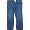 Calvin Klein Boys' Slim Fit Straight Leg Stretch Denim Jeans, 5 Pocket Style & Zipper Closure, Houston Mid Blue, 12