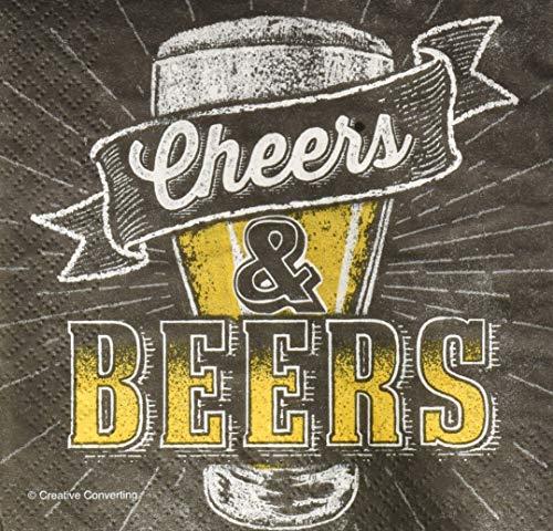 Creative Converting 3-Ply Cheers & Beers Beverage Napkins