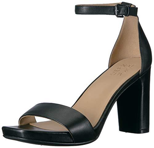 Naturalizer Women's Joy Heeled Sandals, Black Leather, 8 Wide