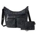 Baggallini Womens Everywhere Bagg - Crossbody For With Rfid Wristlet Hobo Bag, Midnight Blossom
