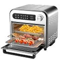 Kitchen Couture Air Fryer 10 Litre Compact Oven | Rapid Air Circulation Technology | 7 Preset Functions | Temperature Control Up To 220 Degree Celsius | Touch Panel | Viewing Window | Silver