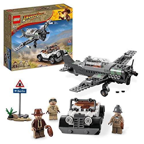 LEGO Indiana Jones Fighter Plane Chase 77012 Building Toy Set; Featuring a Buildable Car Toy, a Buildable Plane Toy and 3 Minifigures; Playset for Kids Aged 8+ Who Love Action-Packed Adventure