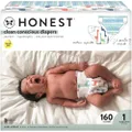 The Honest Company Super Club Box Diapers with TrueAbsorb Technology, Space Travel & Teal Tribal, Size 1, 160 Count