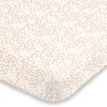 NoJo Neutral Cheetah Peach, Pink & Ivory Super Soft Mini Crib Sheet, Pink, Peach, Ivory, 24x5x38 Inch (Pack of 1)