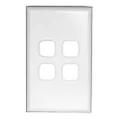 HPM Excel 4 Gang Light Switch Cover Plate, White