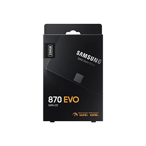 Samsung SSD 870 EVO, 250 GB, Form Factor 2.5 Inch, Intelligent Turbo Write, Magician 6 Software