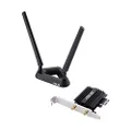 ASUS PCE-AX58BT - Dual Band PCI-E WiFi 6 (802.11ax) Adapter with 2 external antennas. Supporting 160MHz for total data rate up to 3000Mbps, Bluetooth 5.0, WPA3 network security, OFDMA and MU-MIMO
