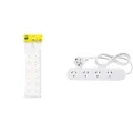 HPM Standard 6 Outlet Powerboard Pack of 2 + Standard 4 Outlet Powerboard White