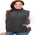 Columbia Women's Plus-size Benton Springs Plus Size Vest Outerwear, charcoal heather, 2X