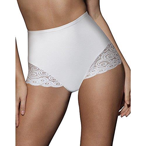 Bali Women's Shapewear Brief with Lace Firm Control 2-Pack, White, Medium