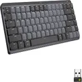 Logitech MX Mechanical Mini Wireless Illuminated Keyboard, Tactile Quiet Switches, Backlit, Bluetooth, USB-C, MacOS, Windows, Linux, iOS, Android, Metal