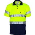 DNC Unisex Adults Hi-Vis Day/Day Cool Breathe Short Sleeve Polo Shirt, Yellow/Navy, X-Small US